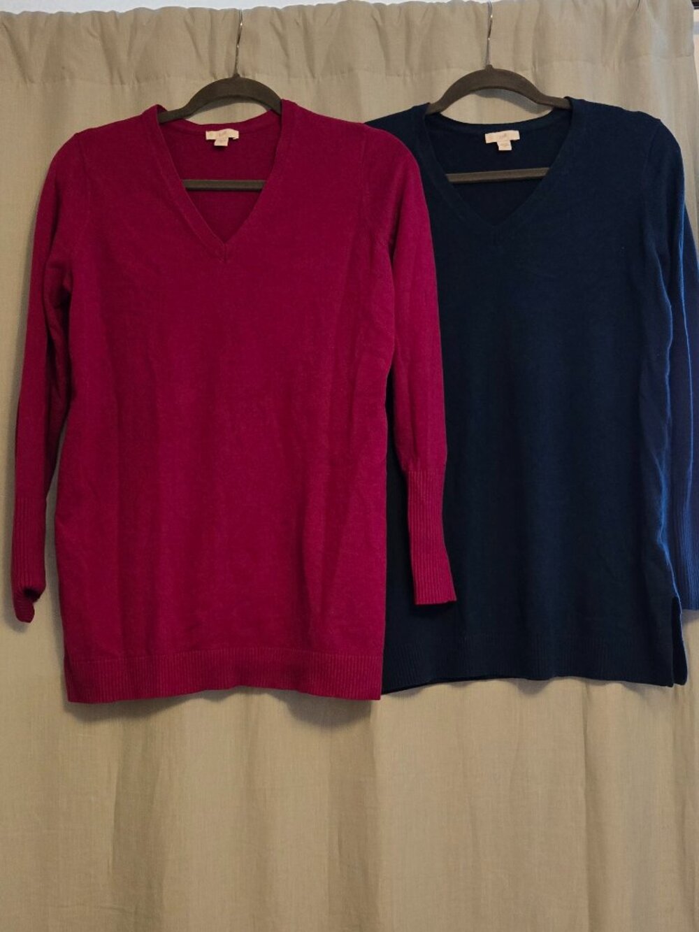 J.Jill V Neck sweater tunics x2